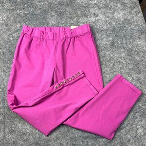 Soft Surroundings Pants Womens XLP Pink Metro Ankle Pull On Cotton Stretch NEW